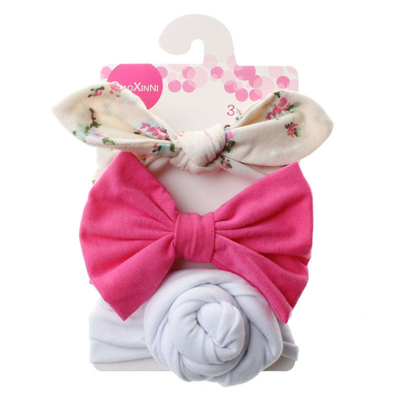 Exclusive For Cross-border Baby Rabbit Ear Hair Ring Headband Set Children Headwear