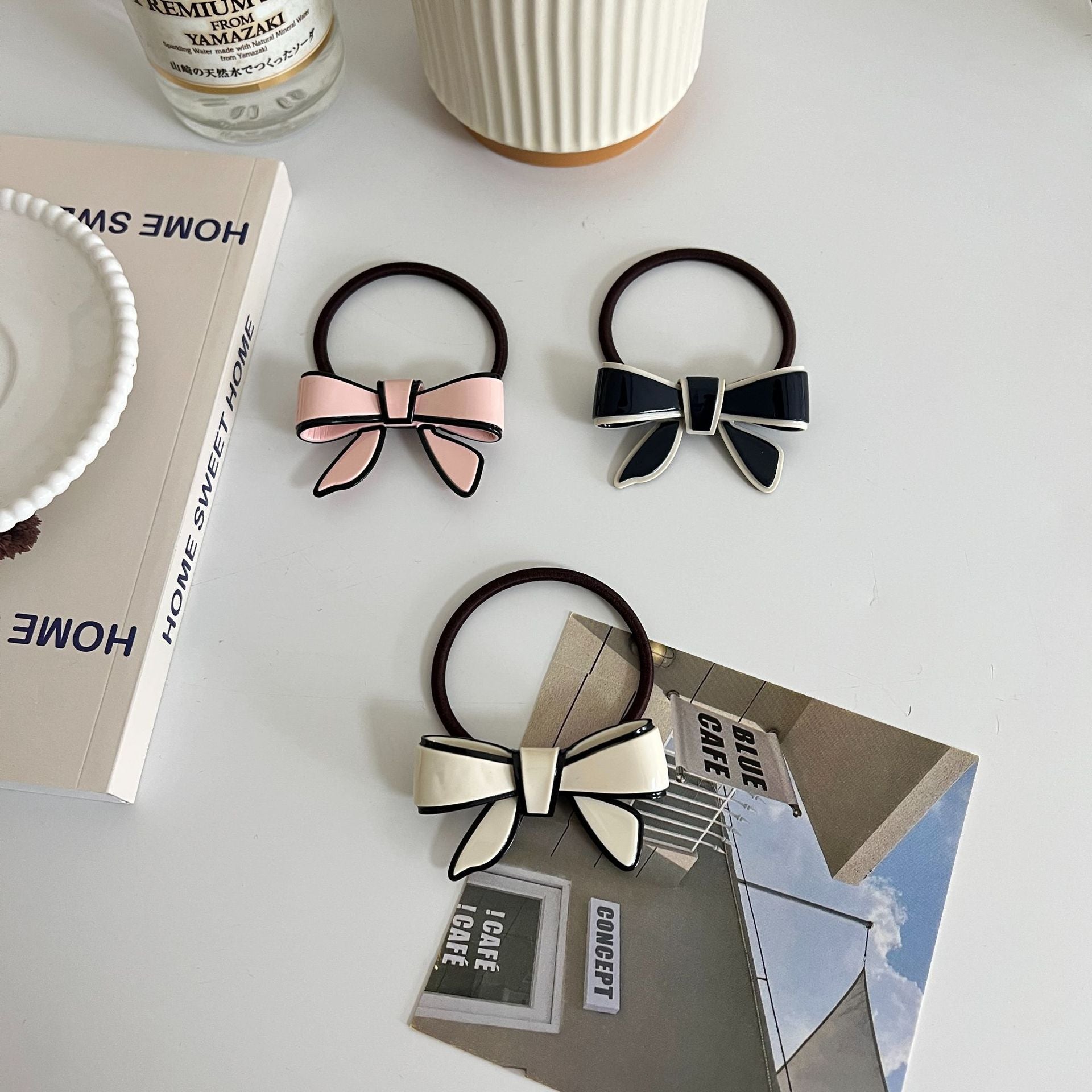 French Retro Acetate Bowknot Hair Ring