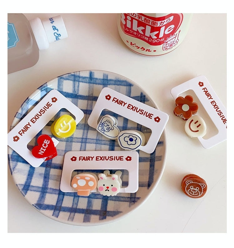 Hair Accessories Candy Color Cute Mini Small Hairclip Cartoon Bear Bang Clip Broken Hair Grip Student Jewelry