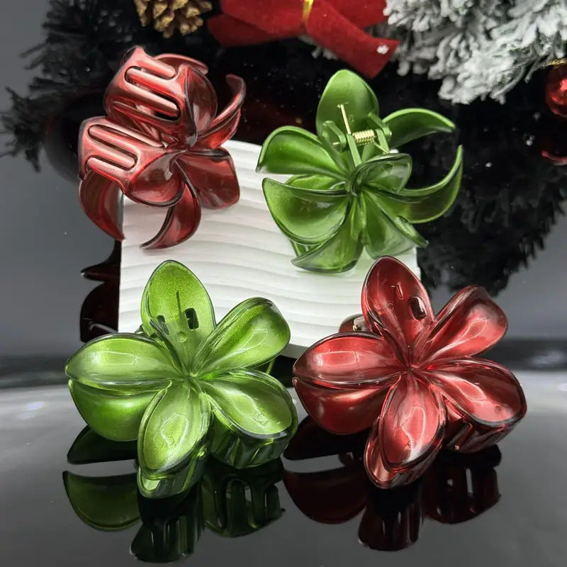 Popular Christmas Barrettes Plumeria Rubra Grip Loose Clip