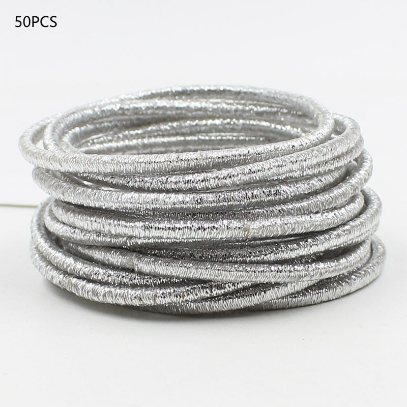 Fine Gold Silver Shiny Hair Ring Product Hang Rope Accessories Headdress
