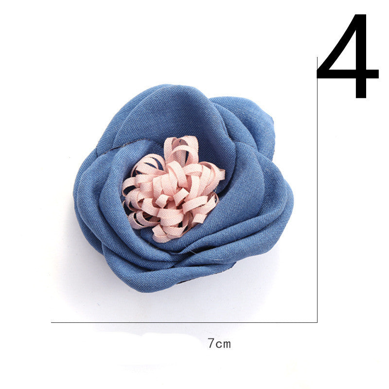 Fabric Flower Rose Sticky Head DIY Handmade Headdress