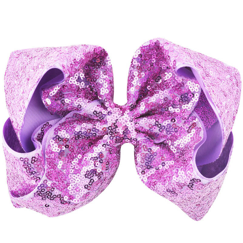 Women's Solid Color Sequin Big Bow Hair Clip