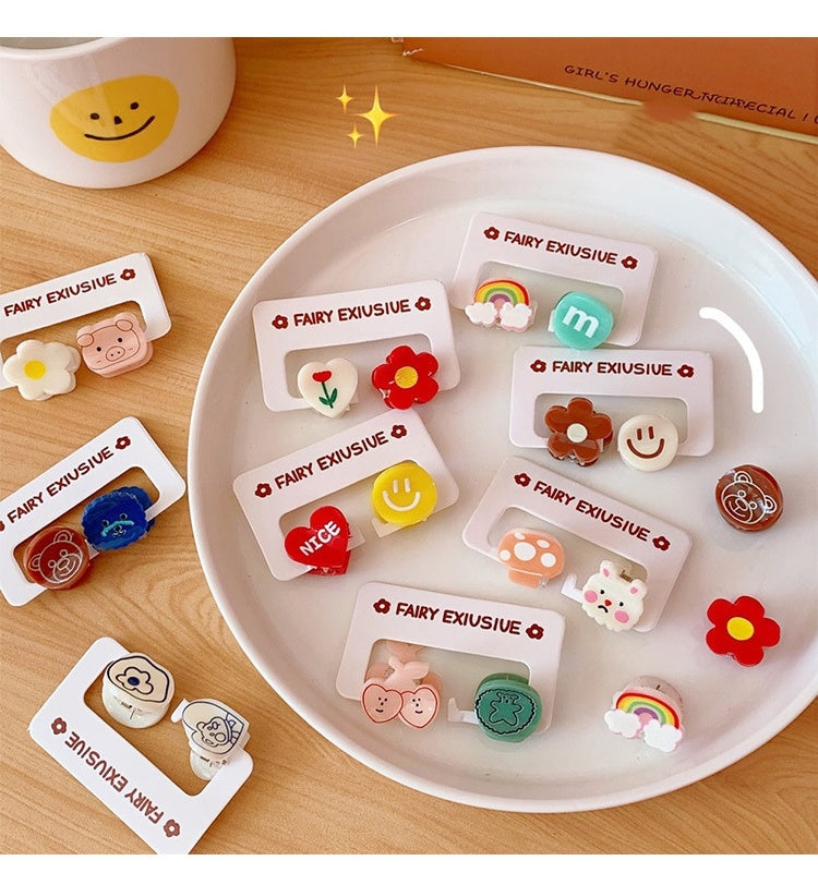 Hair Accessories Candy Color Cute Mini Small Hairclip Cartoon Bear Bang Clip Broken Hair Grip Student Jewelry