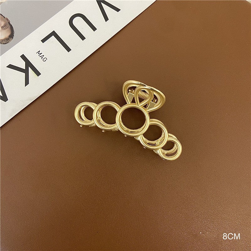 Large Metal Grab Clip Back Head Pan Hair Elegant Gold Headdress Female