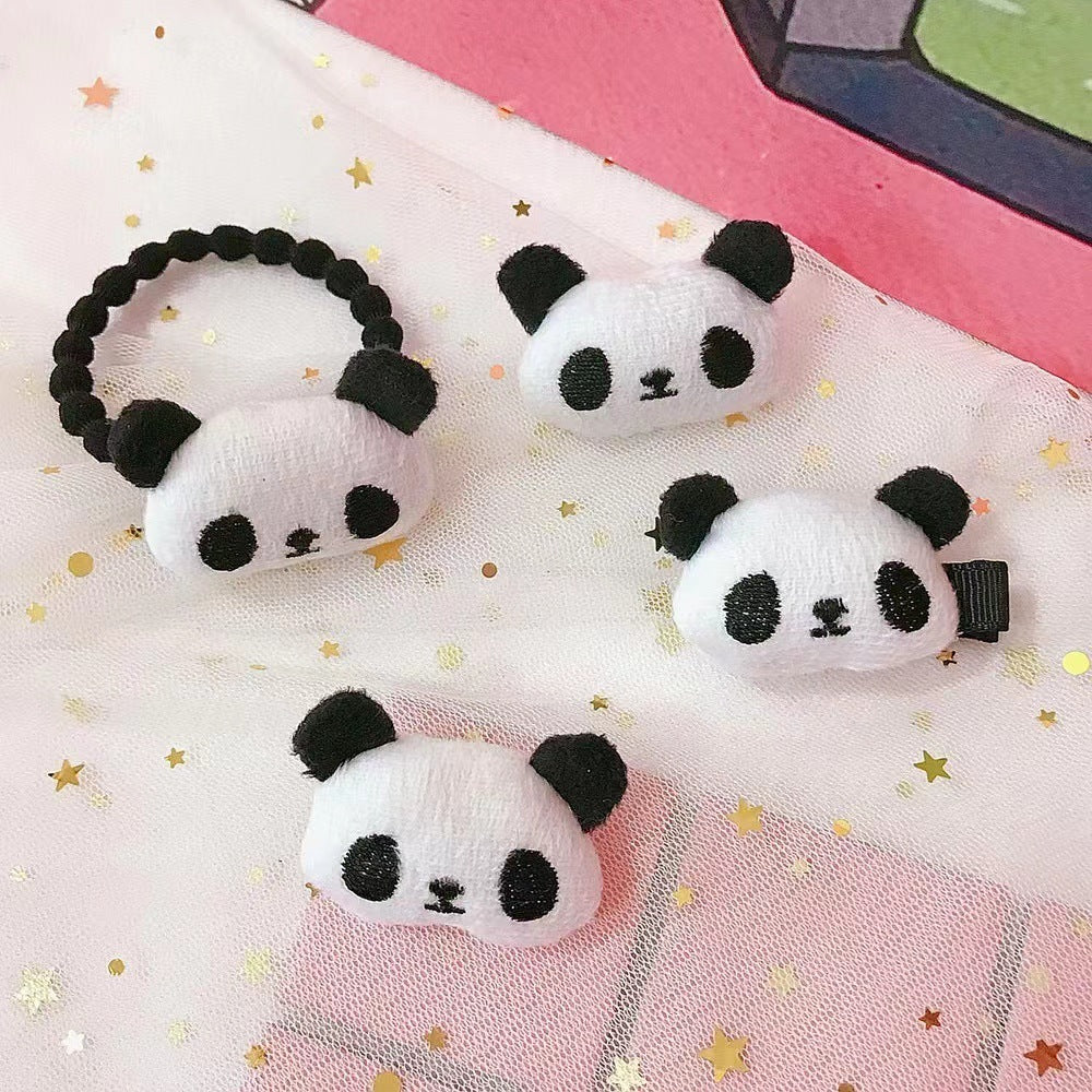 Cute Panda Barrettes Hair Ring Fashion Ornament