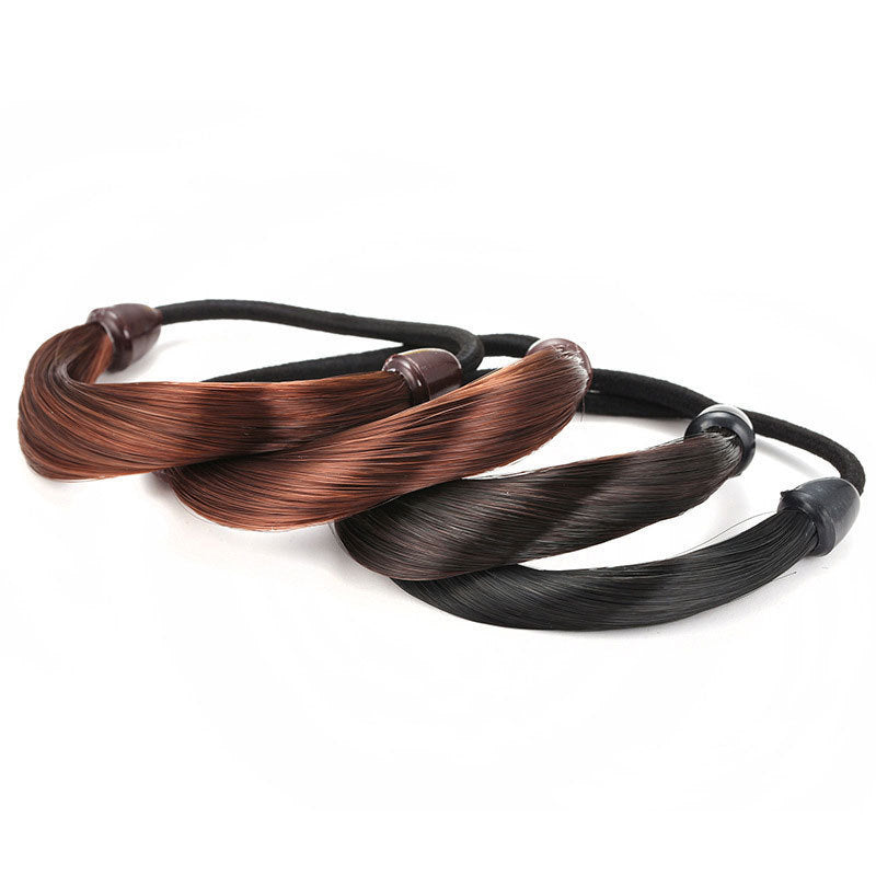 Korean Style Fashion Wig Elastic Hair Ring Straight Hair Rope Jewelry Headdress