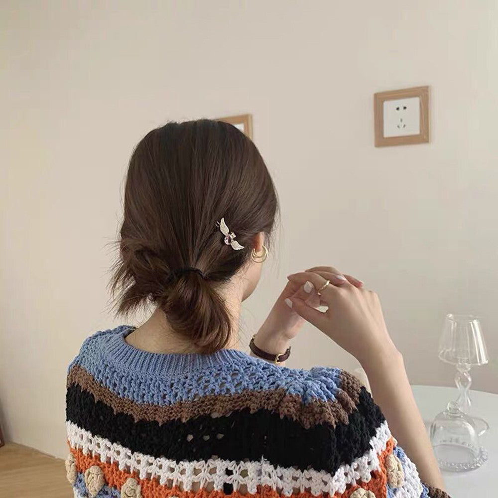 Best Nice Alloy Angel Wings Crystal Hair Clip