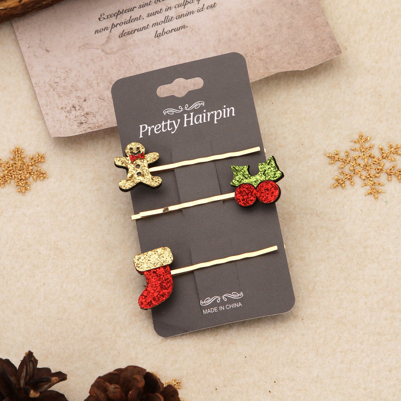Christmas Festival Cute Elk Christmas Tree Bell Barrettes