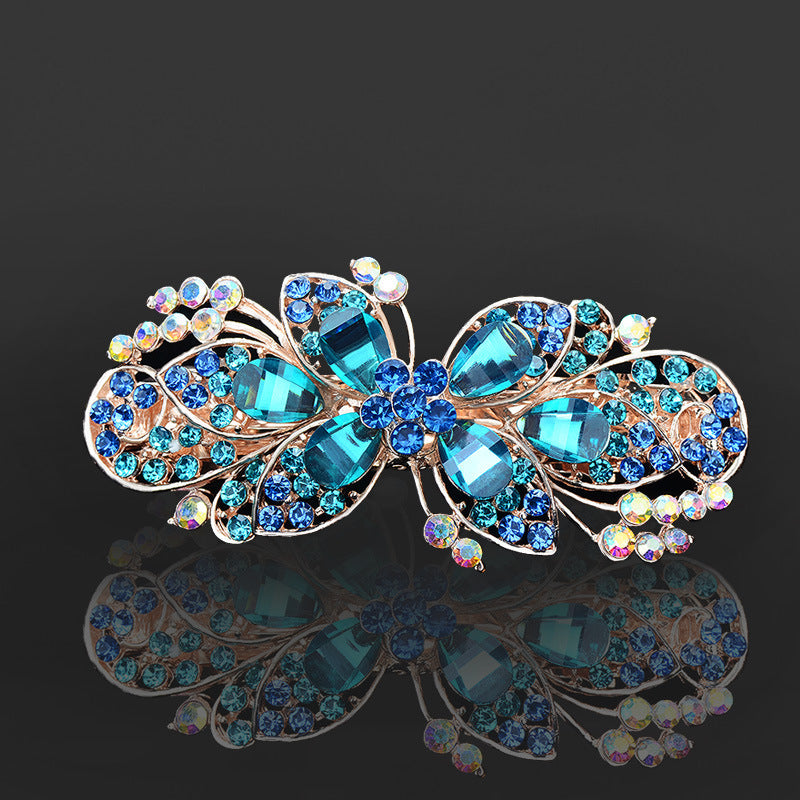 Rhinestone Barrettes Female Word Spring Clip