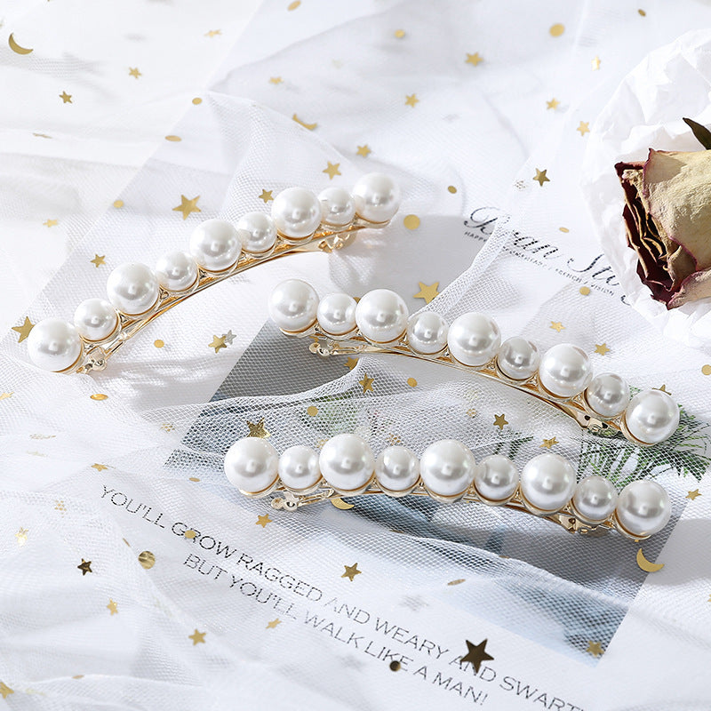 Women's Vintage Pearl Spring Hair Clip