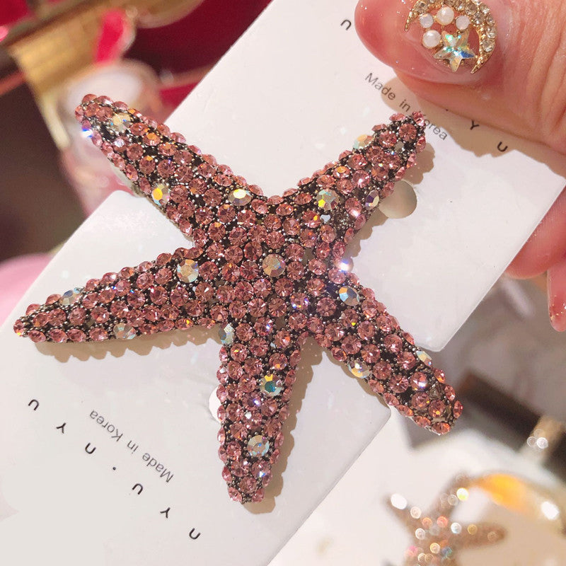 Starfish Hair Clip with Diamonds