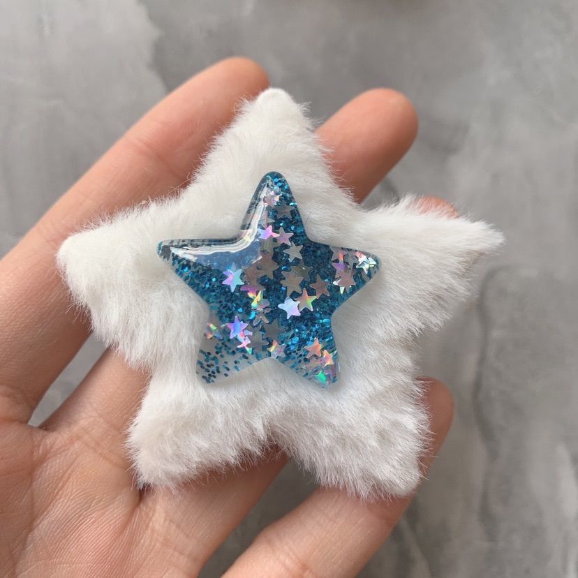 Big Flurry Sparkle Stripe Black Blue Red Green Star Hair Clip