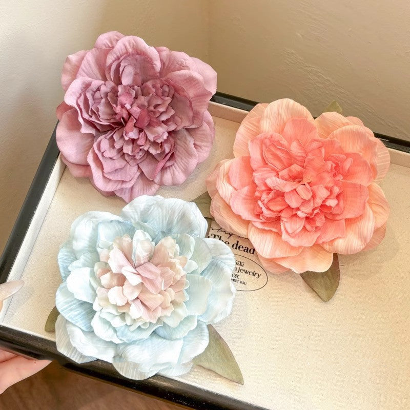 Women's Peony Headdress Barrettes Side