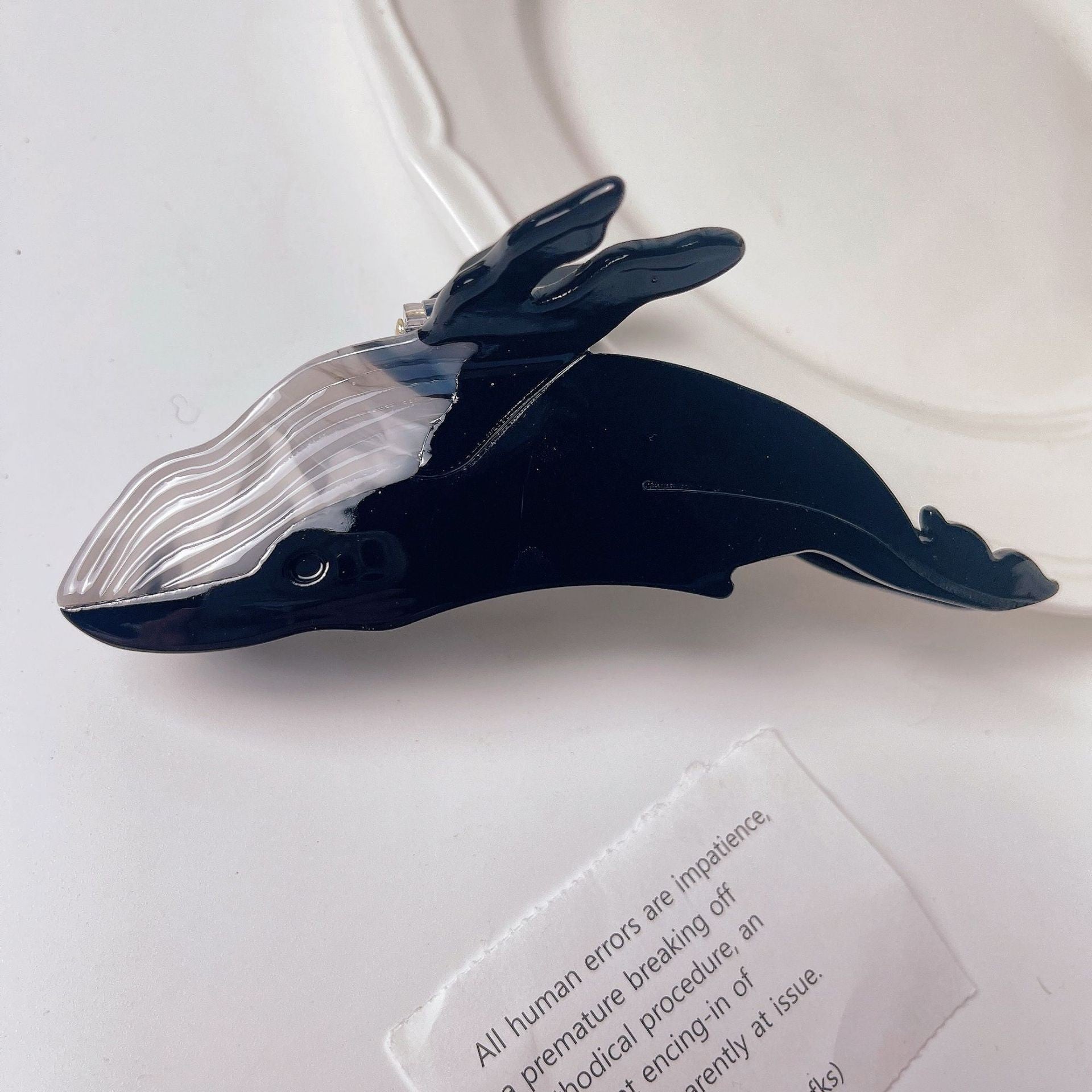 Shark Personality Acetate Blue Whale Hair Clip