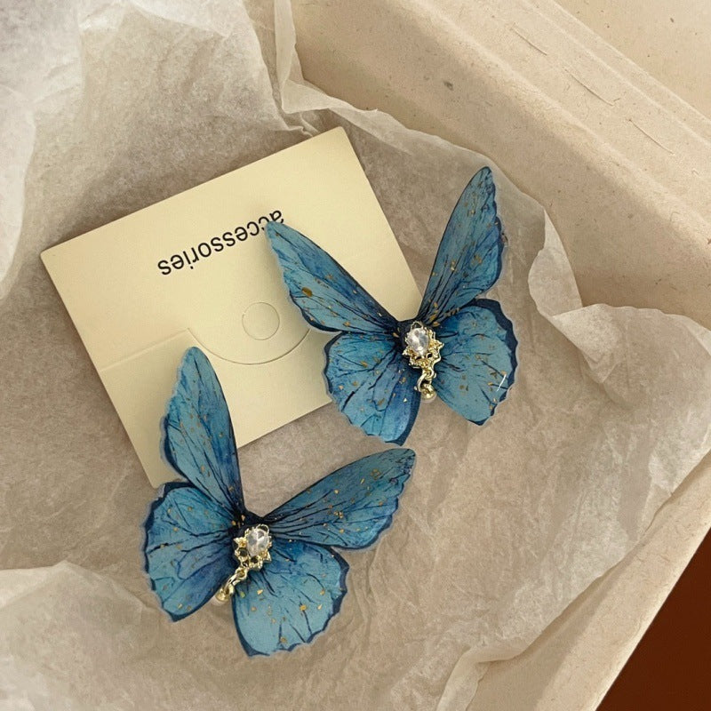 Ice Blue Butterfly Barrettes Female