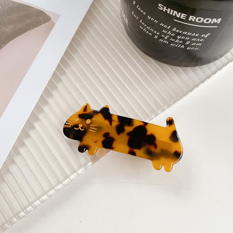 Acetate Plate Cute Tricolor Cat Hair Clip