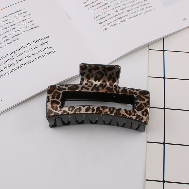 Women's Fashion Vintage Leopard Print Square Hair Clip