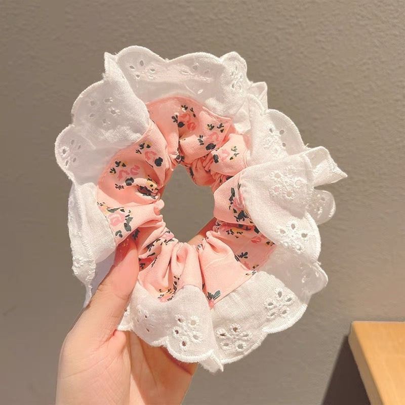 Summer Super Fairy Sweet Lace Large Intestine Hair Ring