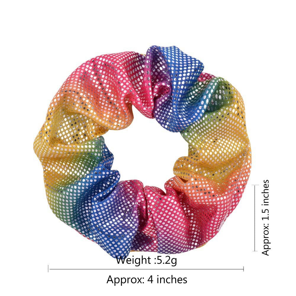 16 Color Laser Cloth Hair Ring Bronzing Two-tone Gradient Pork Intestine Circle Head Flower