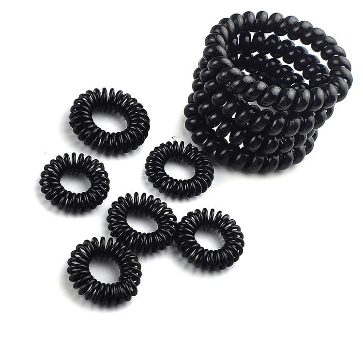 Women's Fashion Simple Black Telephone Line Hair Ring