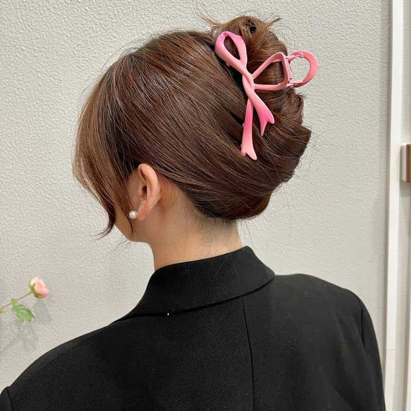 Best Ribbon Bowknot Barrettes Women's High-end Metal Clip
