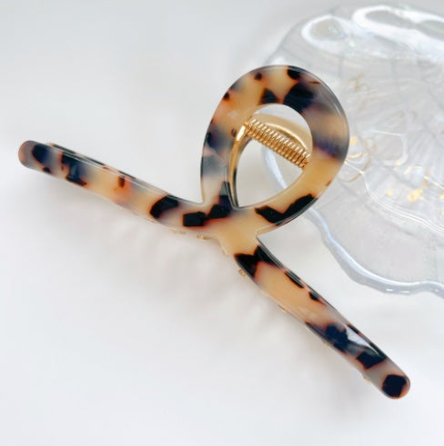 Large Acetate Grab Back Of Head Metal Hair Clip