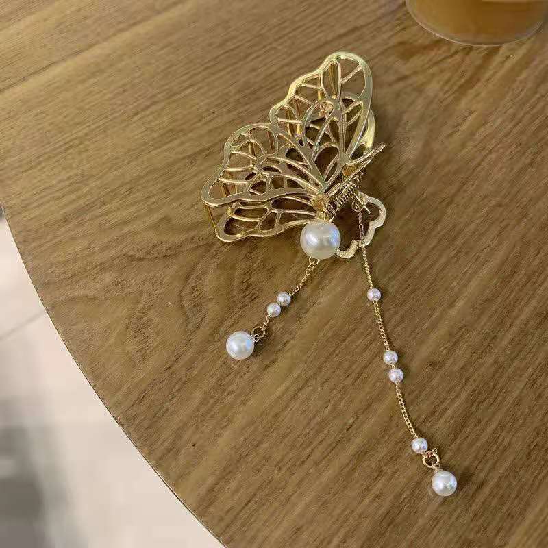 Best Metal Bow Pearl Pendant Hair Clip
