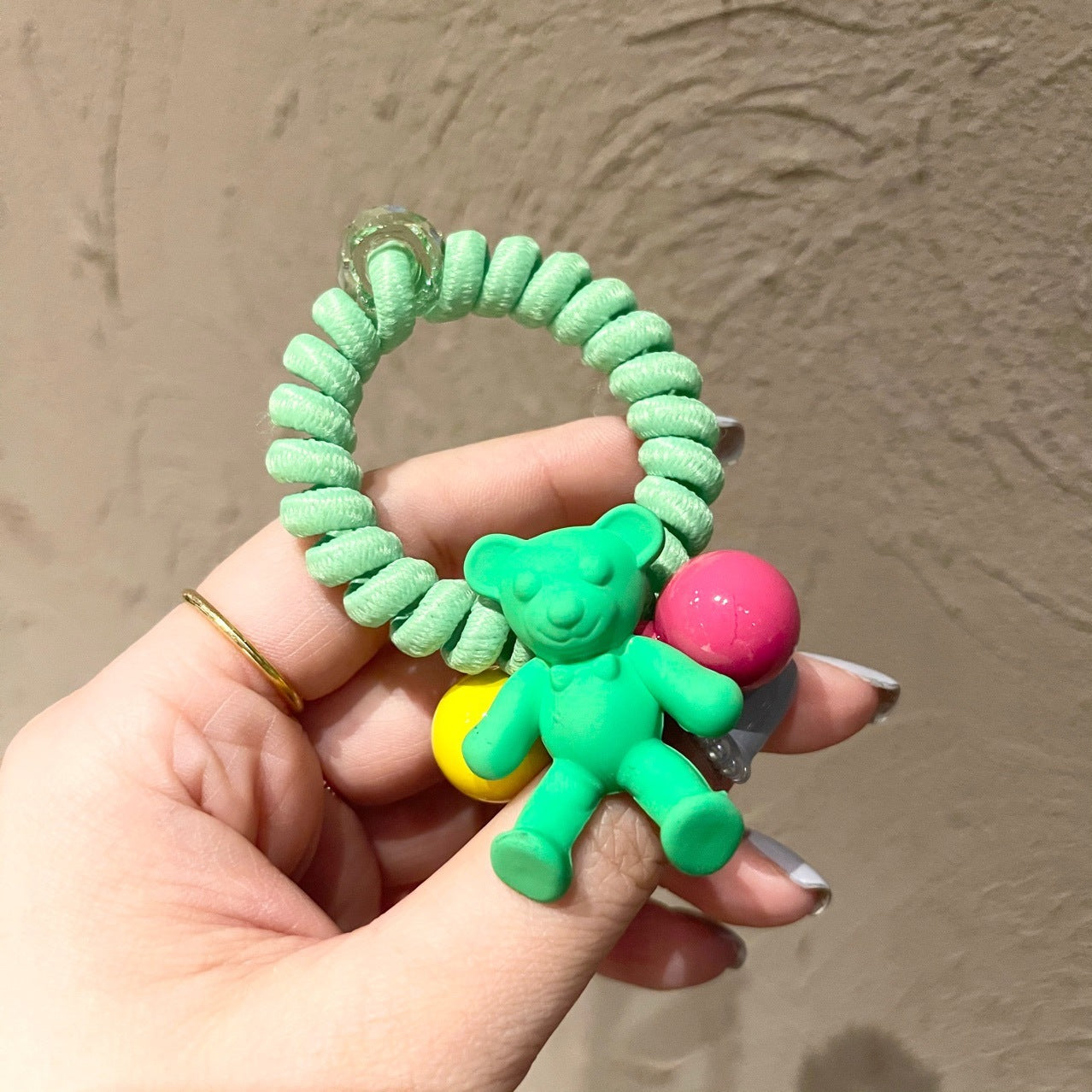 Bear Hair Ring Cute Girl Ponytail Ball Head Rope Rubber Band Girl