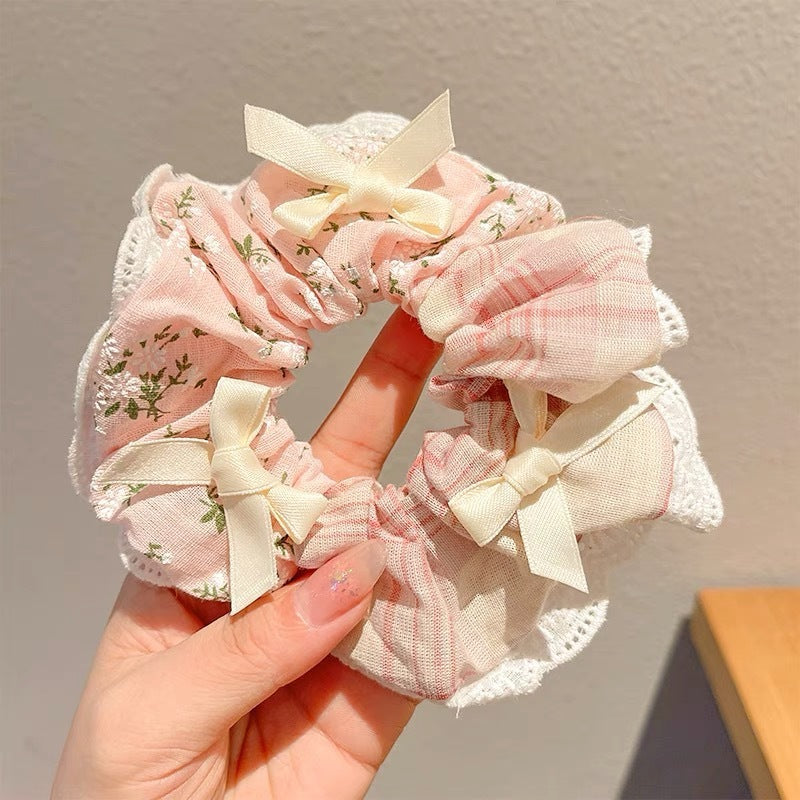 Summer Super Fairy Sweet Lace Large Intestine Hair Ring