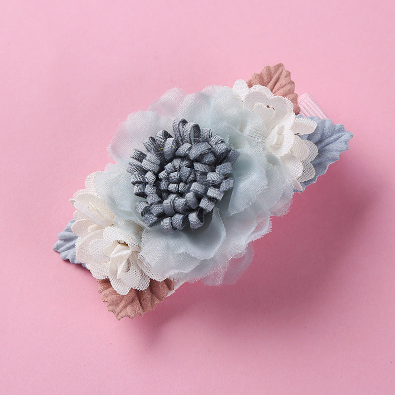 New Three-dimensional Flower Children's Pearl Hair Clip