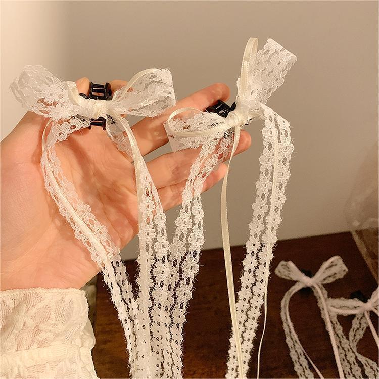 Lace Ribbon Hair Tie Bow Barrettes