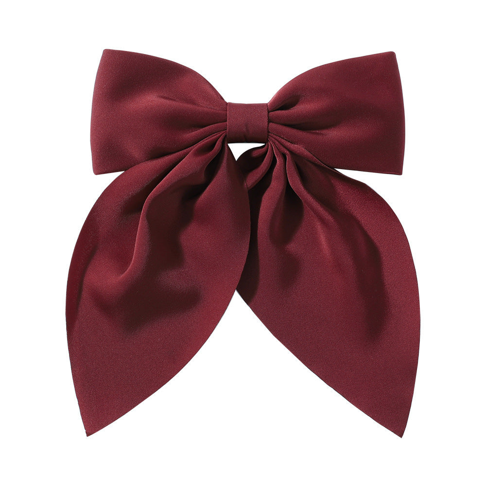Women's Fashion Solid Color Large Bow Barrettes
