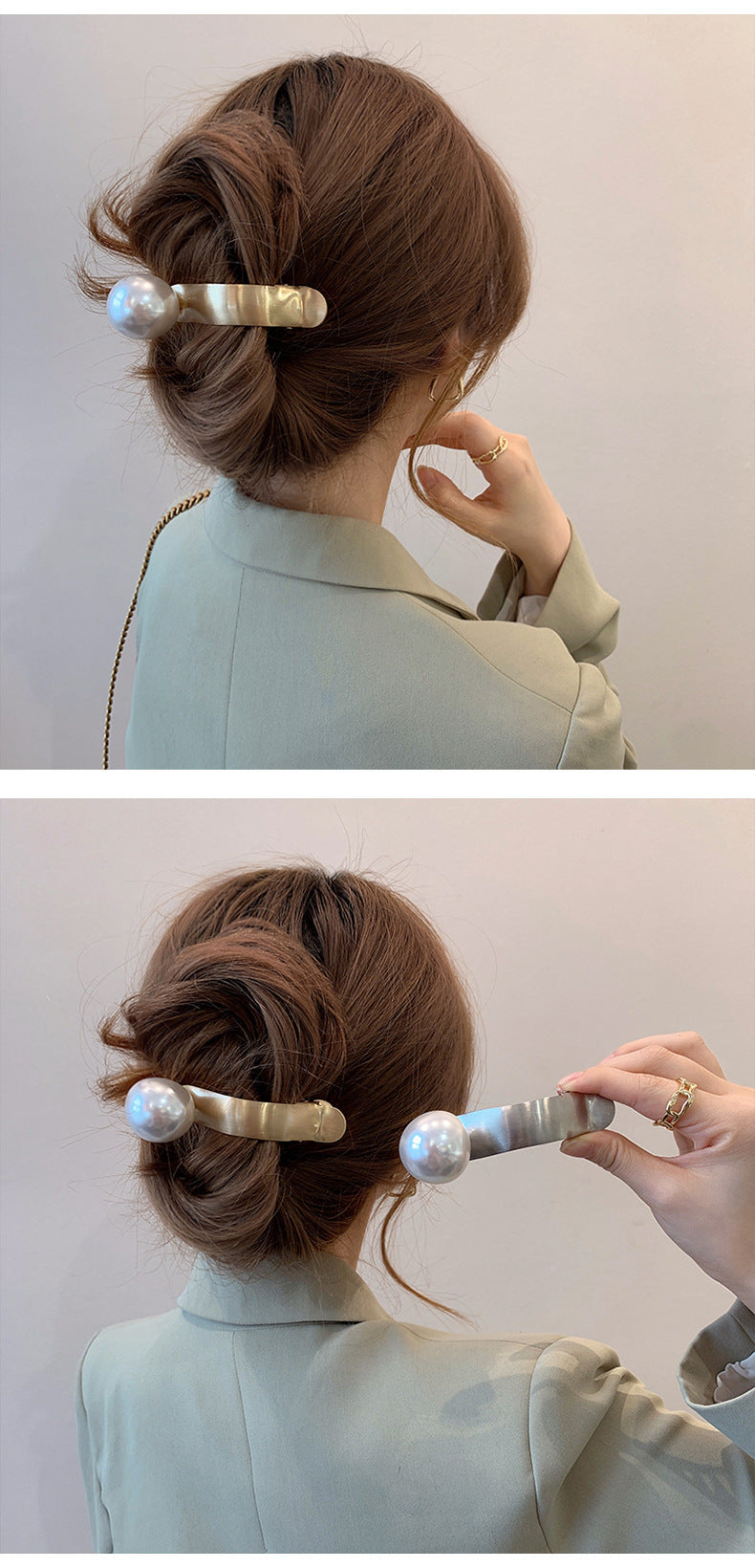 Metal Pearl Barrettes Back Head Shark Clip Hairware
