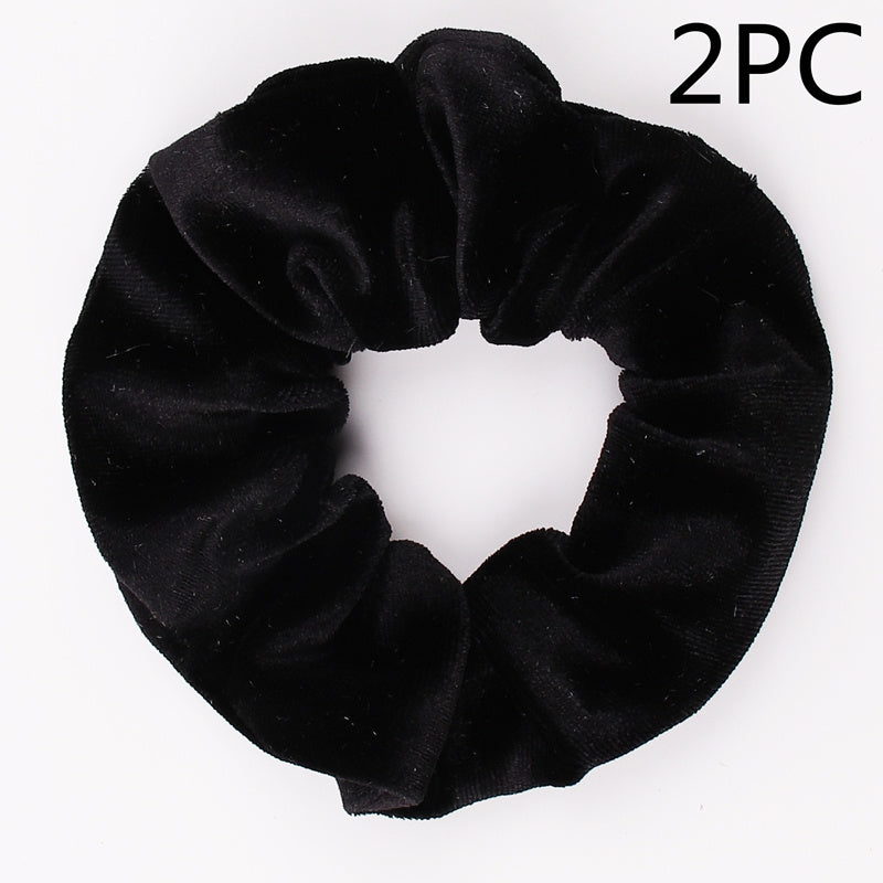 Fashion New Velvet Tencel Pocket wallet Hair Scrunchies Retro Zipper Large Intestine Elastic Hair Band