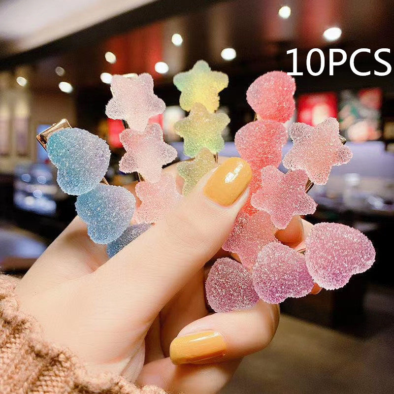 Korean Crystal Starfish Hair Clip Ladies Side Clip Duckbill Clip Macaron Hair Clip