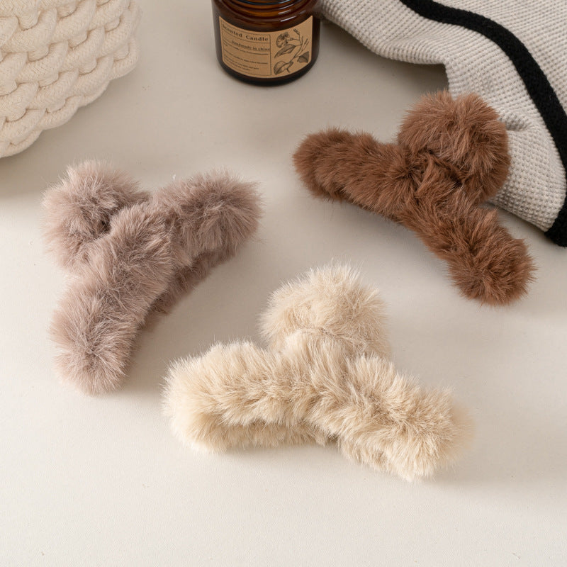 Fashion Simple Temperament Plush Hair Clip