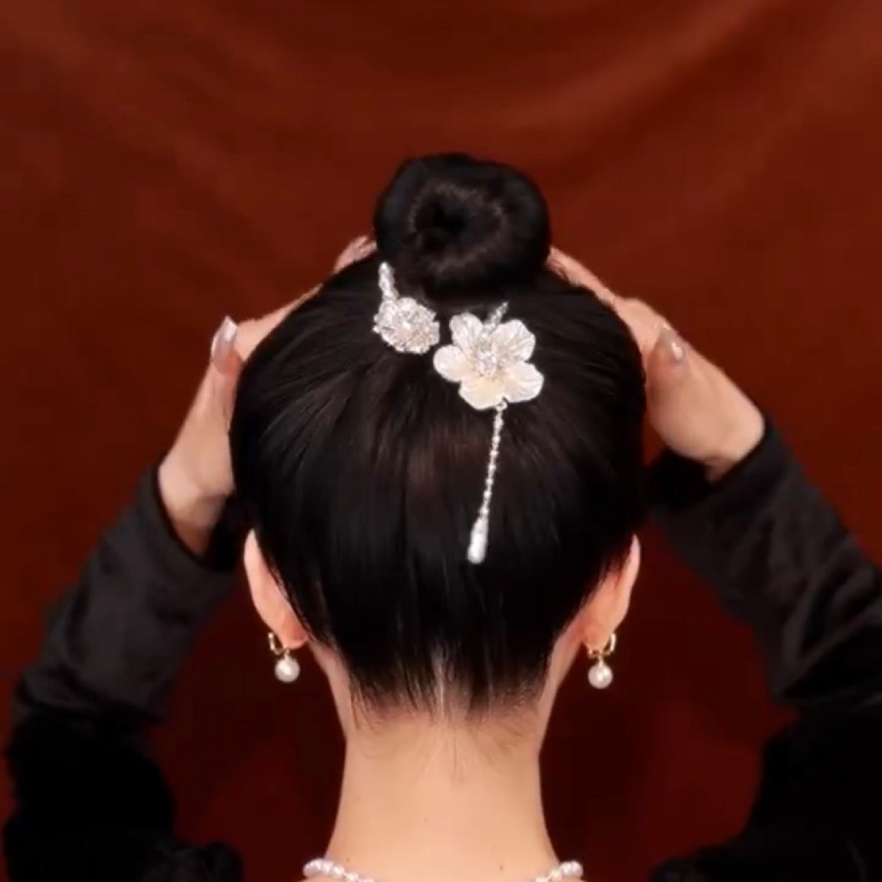 Tie Camellia Tassel Ponytail Clip Hair Accessories