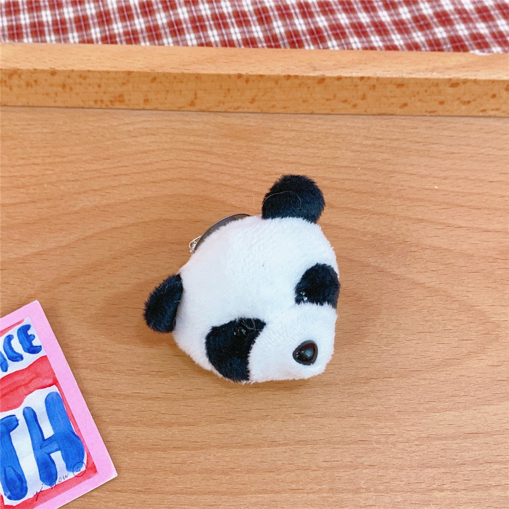 Ins Panda Brooch Lying Down Doll Bag Accessories Female Hair Ring