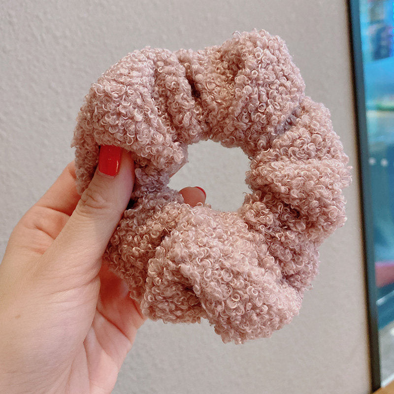 Korean new candy color high elastic cashmere hair ring