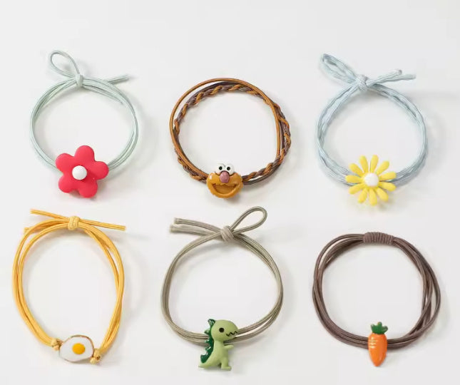 Cute Soft Rubber Cartoon Hair Band Little Girl Hair Elastic Band Hair RopeHair Ring