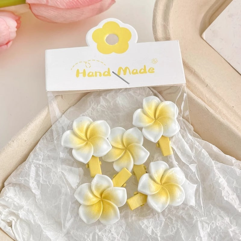 Plumeria Rubra Barrettes Female Side Cute