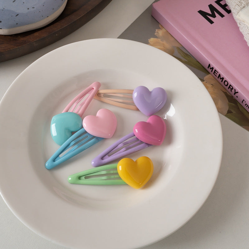 Dopamine Color-blocking Barrettes Sweet Girl Heartbreak Hair Clip