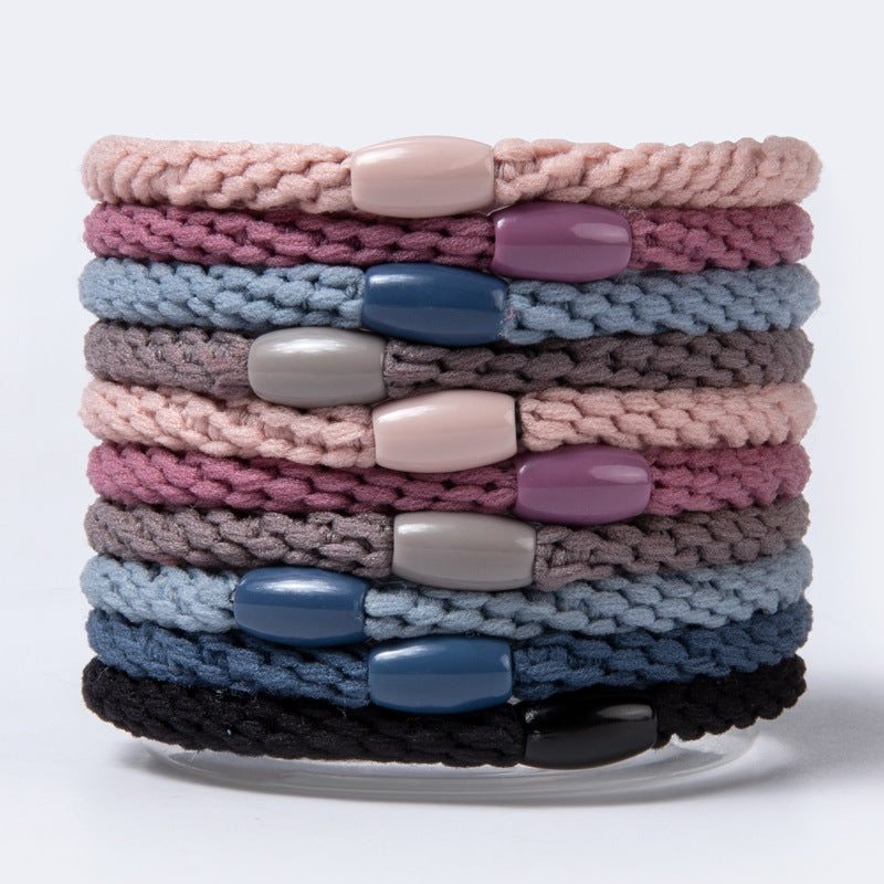 Woven High Elastic Women's Color Rubber Hair Ring