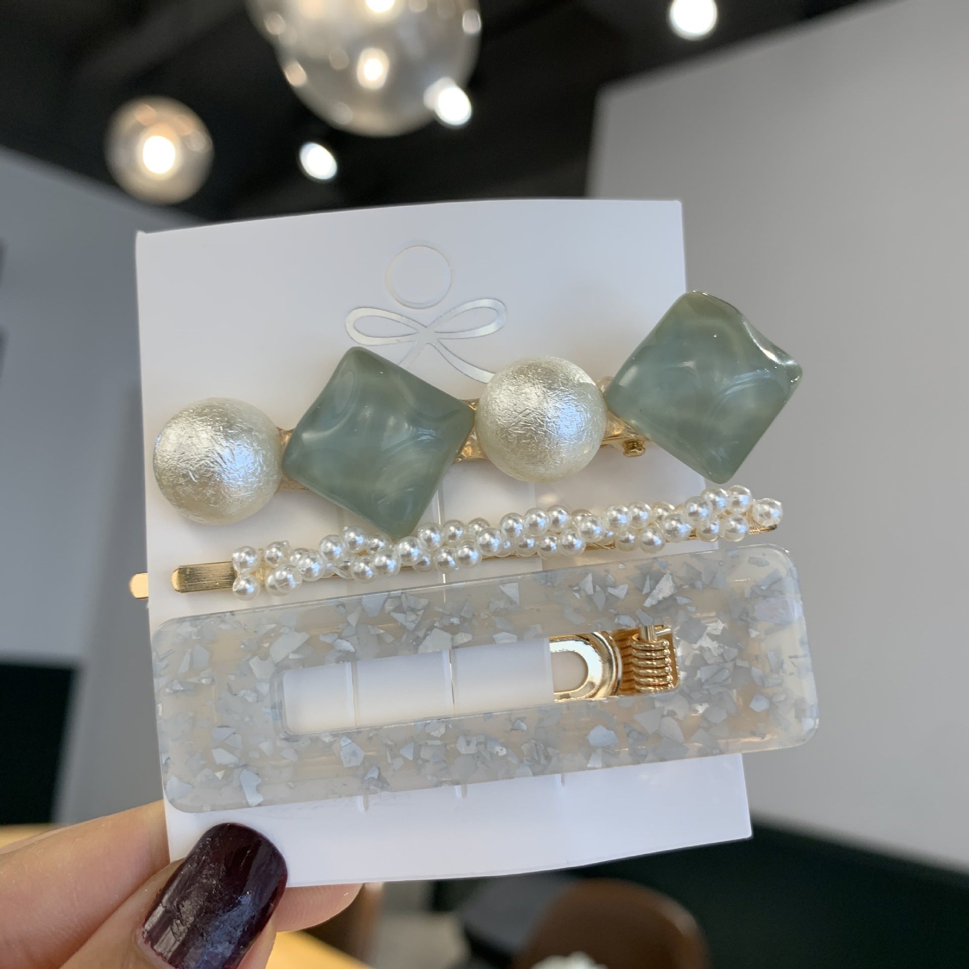 Pearl set hair clip bobby pins hair pins