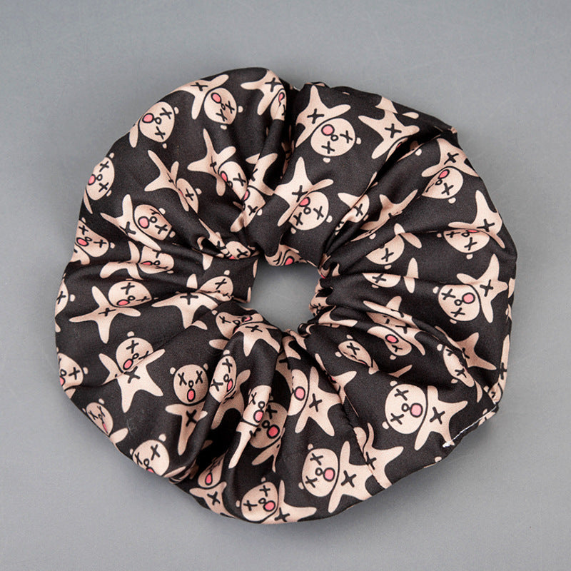 Halloween Series Cartoon Printed Wide-brimmed Pleated Hair Ring