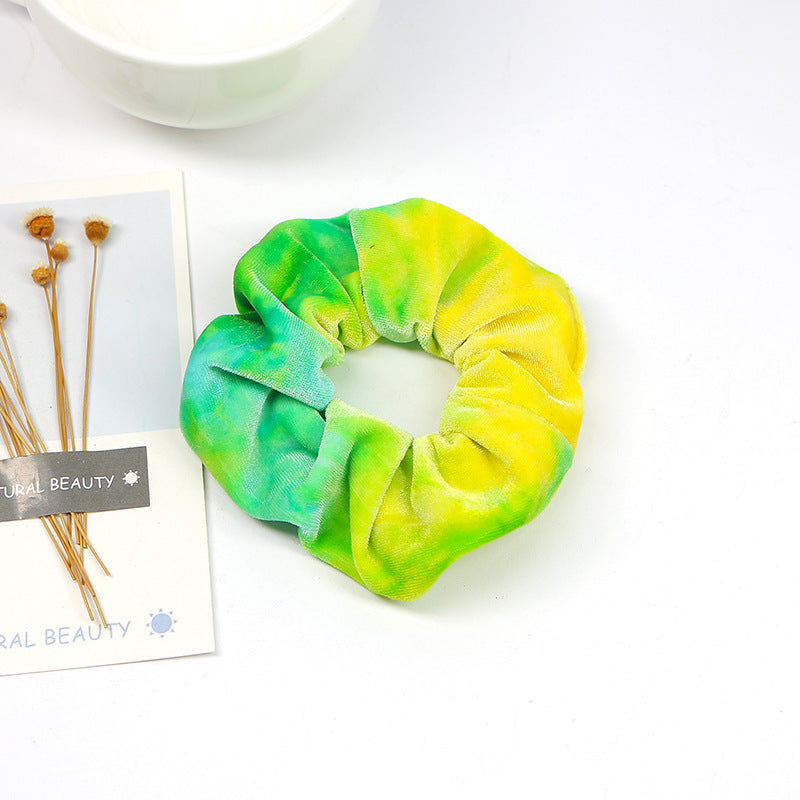 Gradient gold velvet cloth hair ring