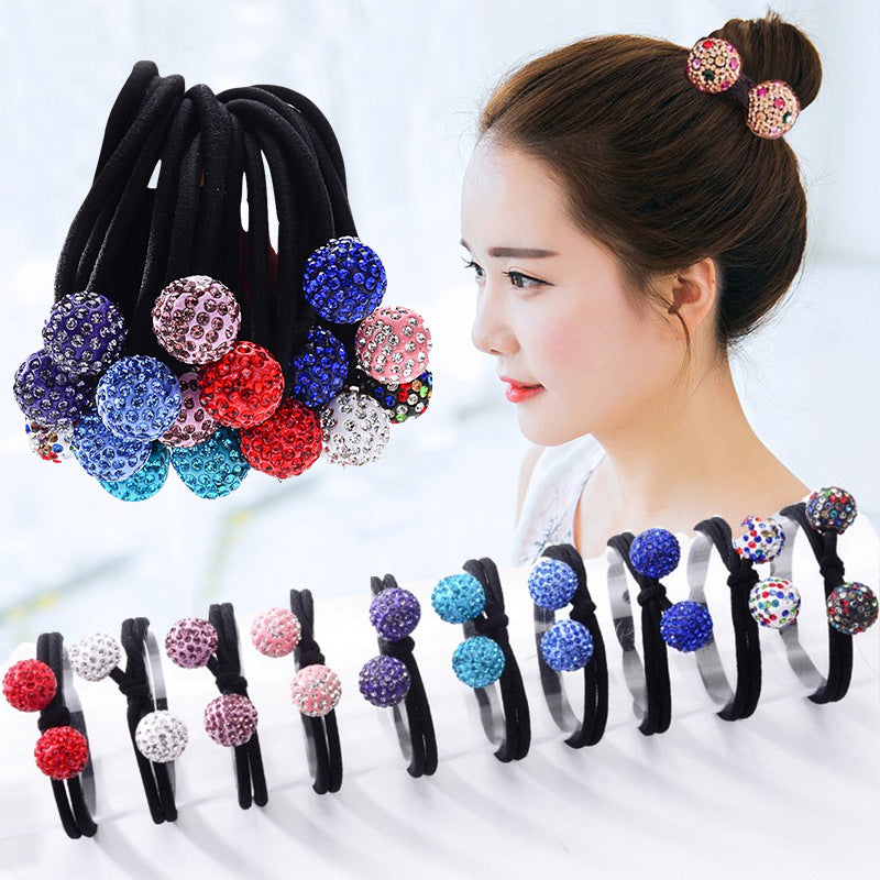 Rhinestone Ball Hair Ring Hair Accessories  Sweet Hair Elastic Band