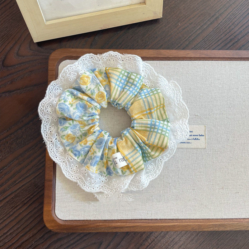 Canary Rose Yellow Floral Large Intestine Hair Ring