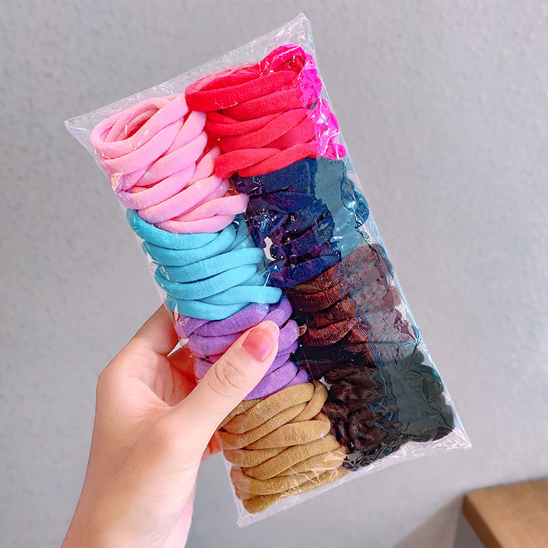 Candy Color Basic Hair Rope Hair Accessories Towel Hair Ring Combination Suit Simple All-match Rubber Band Headdress For Hair Ties